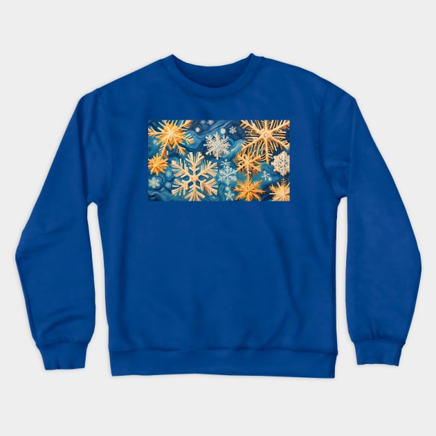 Snowflakes in van Gogh Style Crewneck Sweatshirt by FineArtworld7